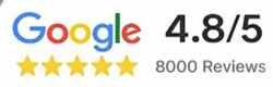 Google Rating 4.8 out of 5 based on 8000 reviews